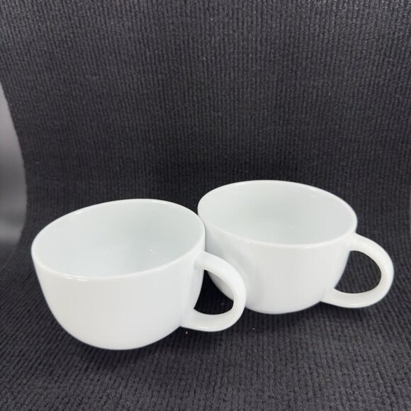 Le Gourmet Chef White Ceramic Large Oversized Coffee Mug Cup Set 2 Mugs Cups - Picture 11 of 13